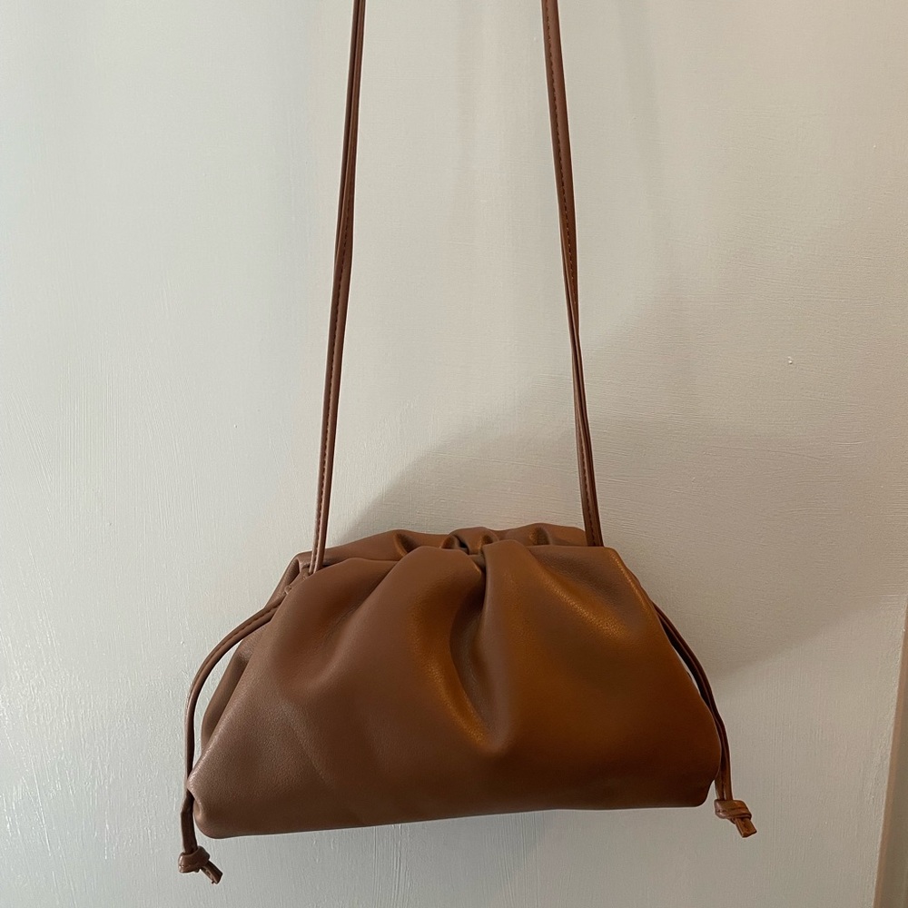 Caramel mini cloud clutch